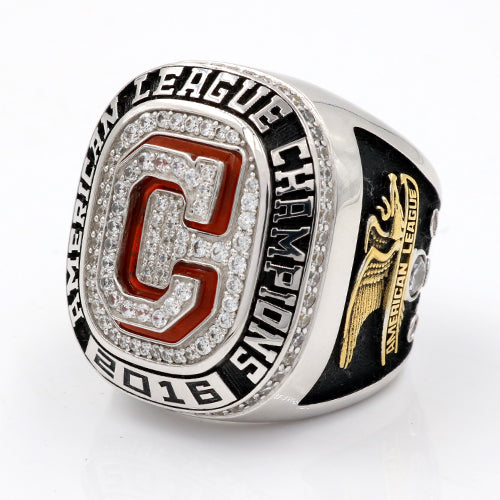 Cleveland Indians 2016 American League Championship Ring With Red Garnet