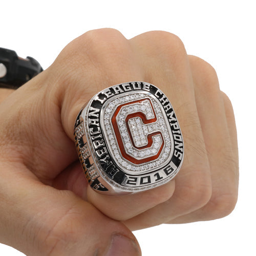 Cleveland Indians 2016 American League Championship Ring With Red Garnet