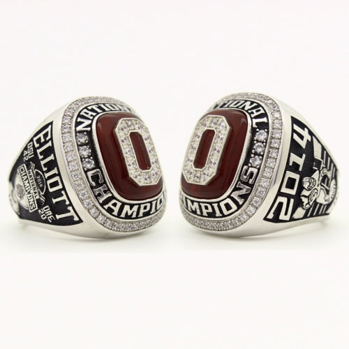 Custom OSU Ohio State Buckeyes 2014 CFP National Fans Ring With Red Ruby