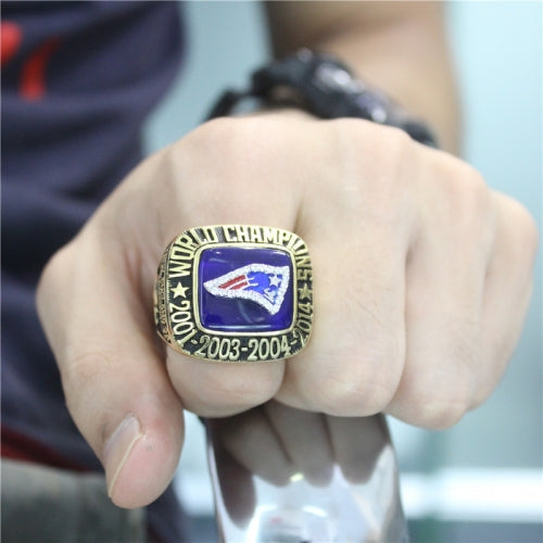 Custom New England Patriots 2014 Super Bowl XLIX Fans Ring With Blue Lapis Lazuli