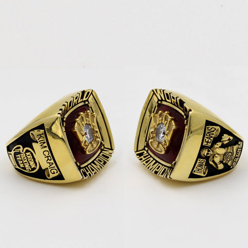 Custom Boston Red Sox YASTRZEMSKI Players 1983 MLB Championship Ring With Red Ruby