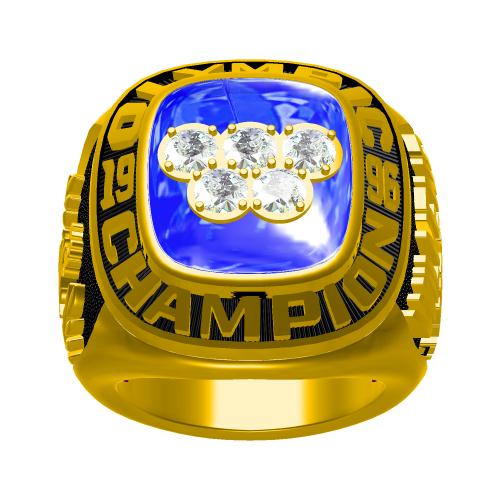 Custom Team USA Basketball 1996 Summer Olympics Championship Ring With Blue Lapis Lazuli