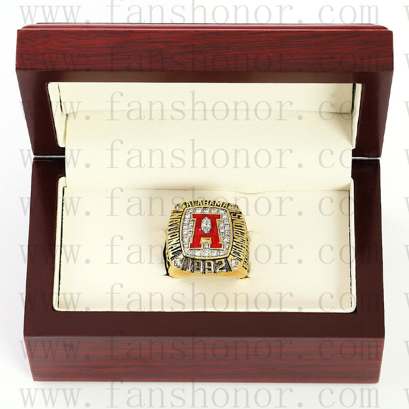 Customized NCAA 1992 Alabama Crimson Tide National Championship Ring