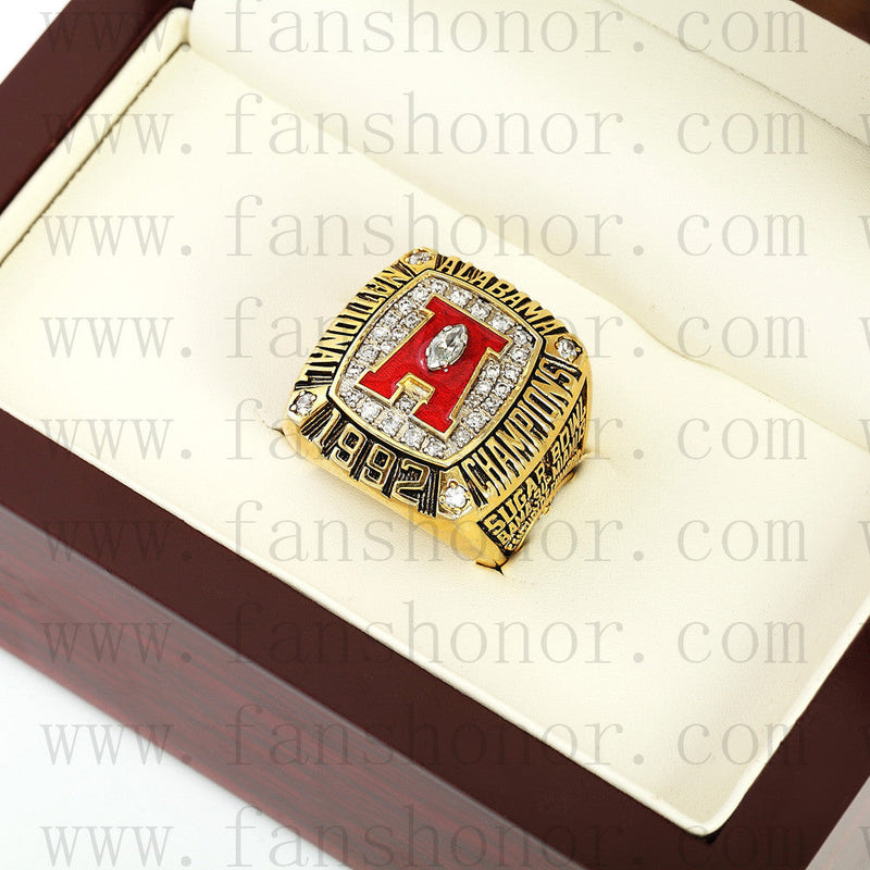 Customized NCAA 1992 Alabama Crimson Tide National Championship Ring