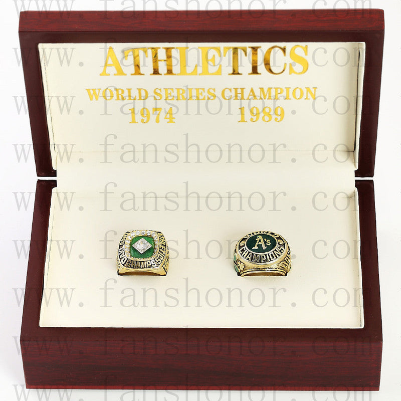 Customized Oakland Athletics MLB Championship Rings Set Wooden Display Box Collections