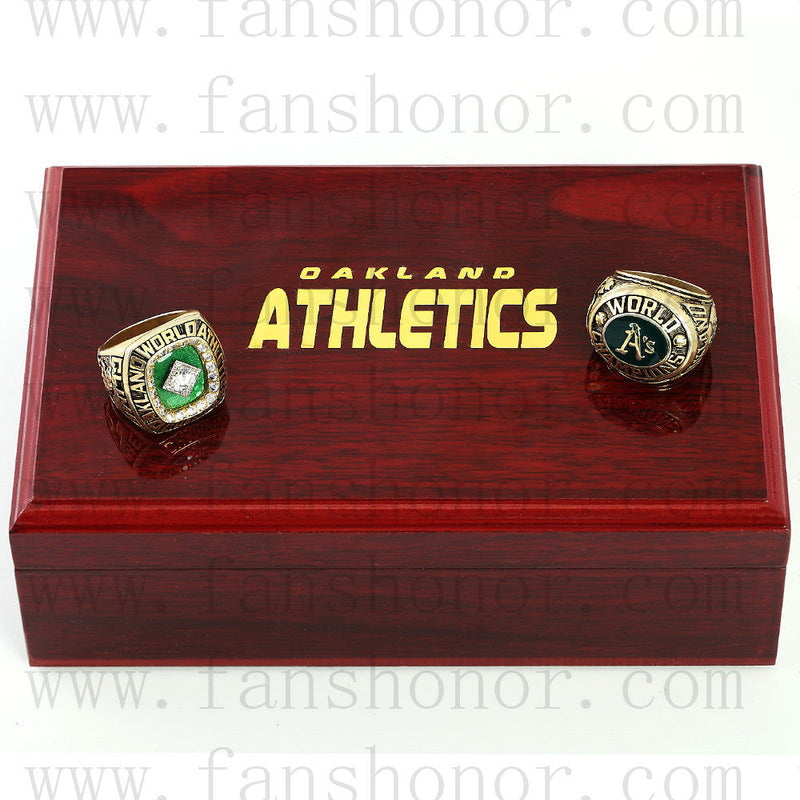 Customized Oakland Athletics MLB Championship Rings Set Wooden Display Box Collections