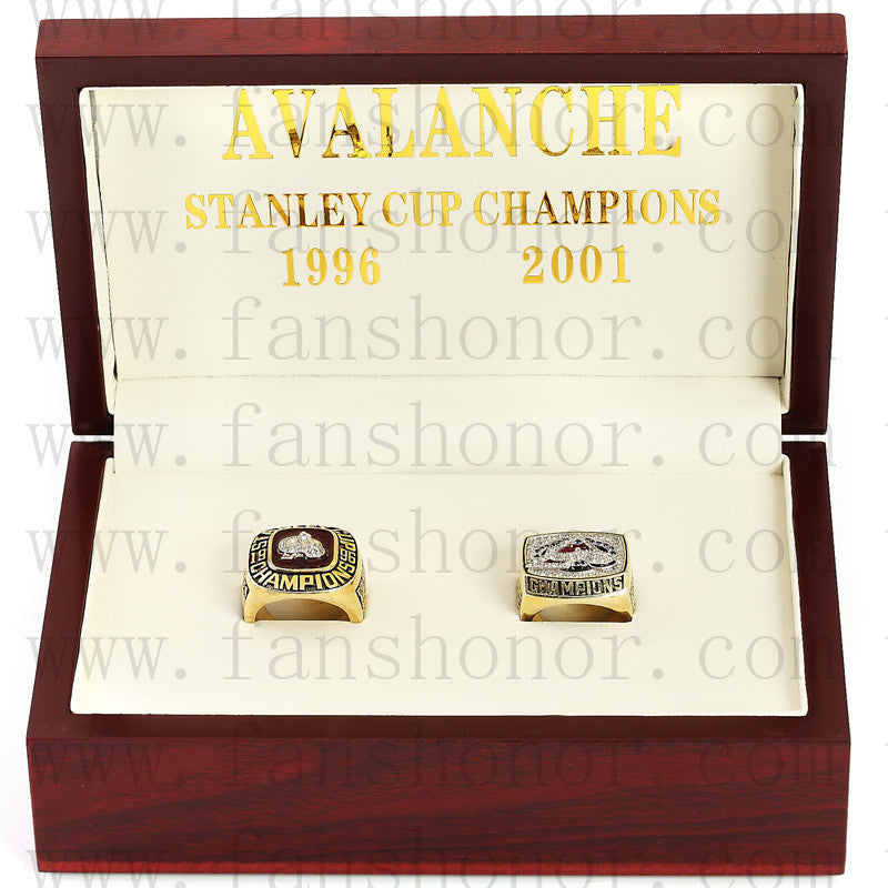 Customized Colorado Avalanche NHL Championship Rings Set Wooden Display Box Collections