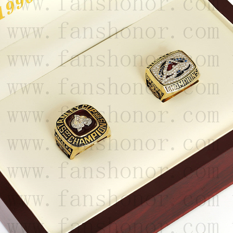 Customized Colorado Avalanche NHL Championship Rings Set Wooden Display Box Collections