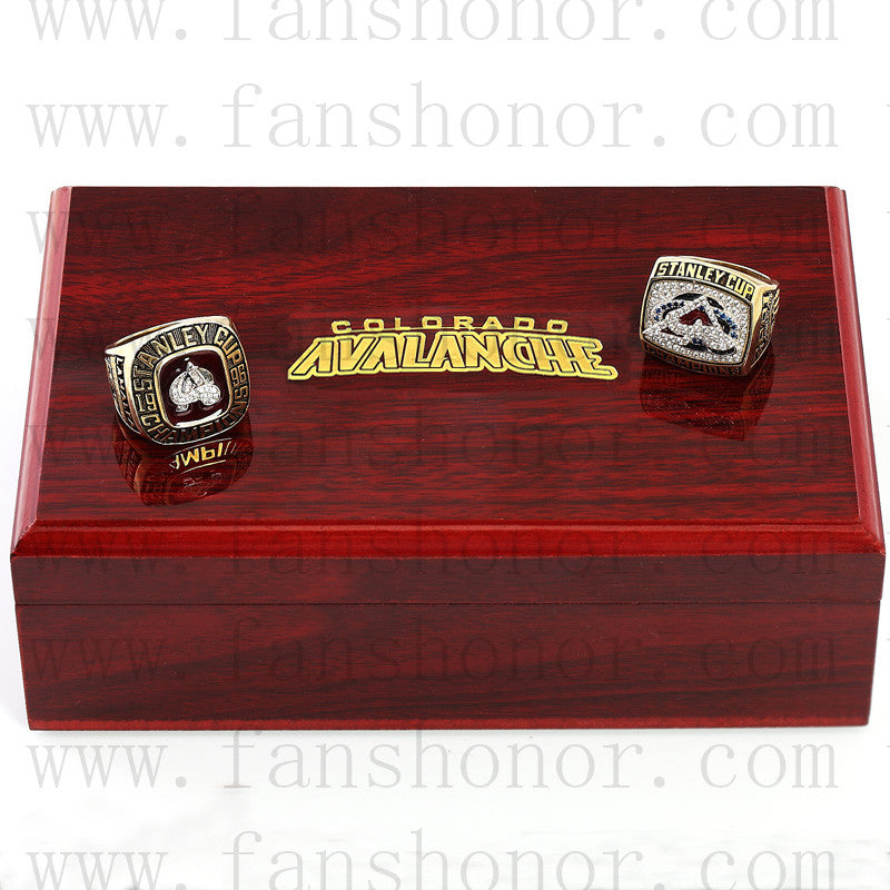 Customized Colorado Avalanche NHL Championship Rings Set Wooden Display Box Collections