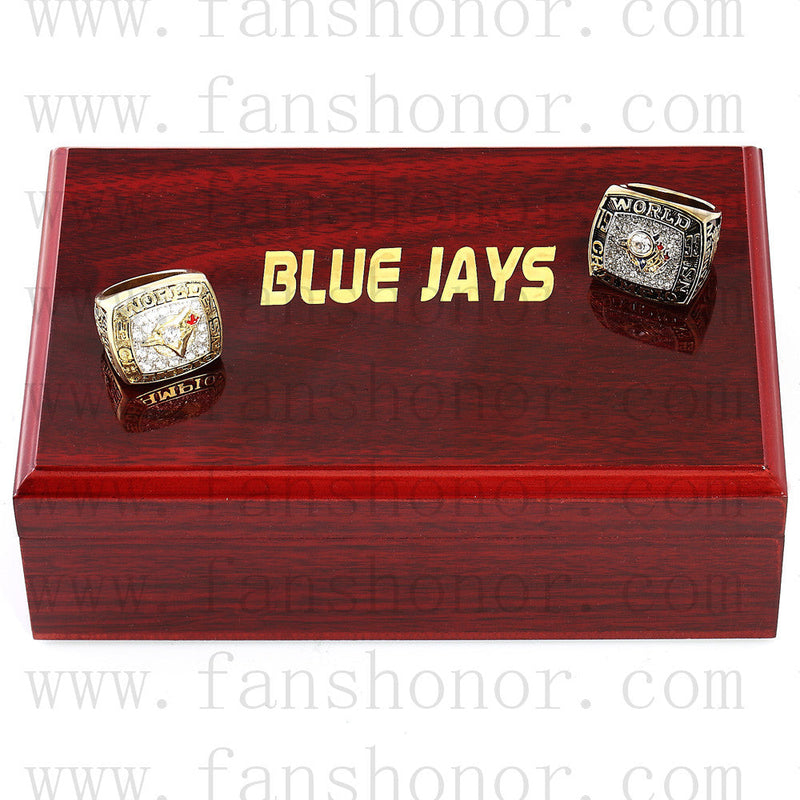 Customized Toronto Blue Jays MLB Championship Rings Set Wooden Display Box Collections