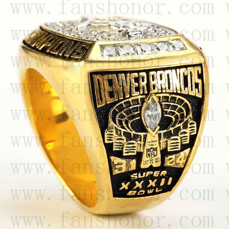 Customized Denver Broncos NFL 1997 Super Bowl XXXII Championship Ring