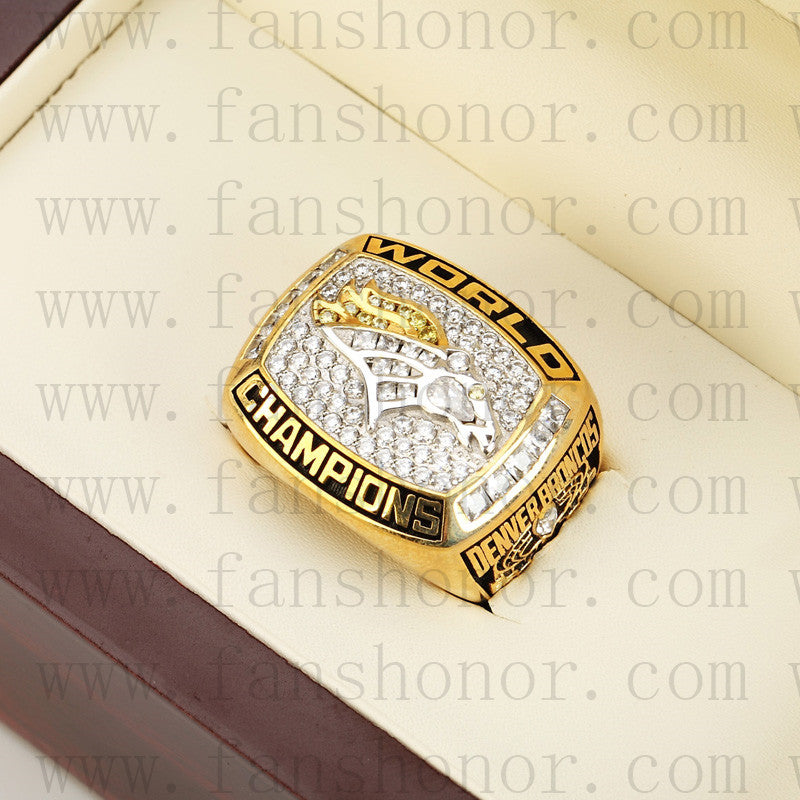 Customized Denver Broncos NFL 1998 Super Bowl XXXIII Championship Ring