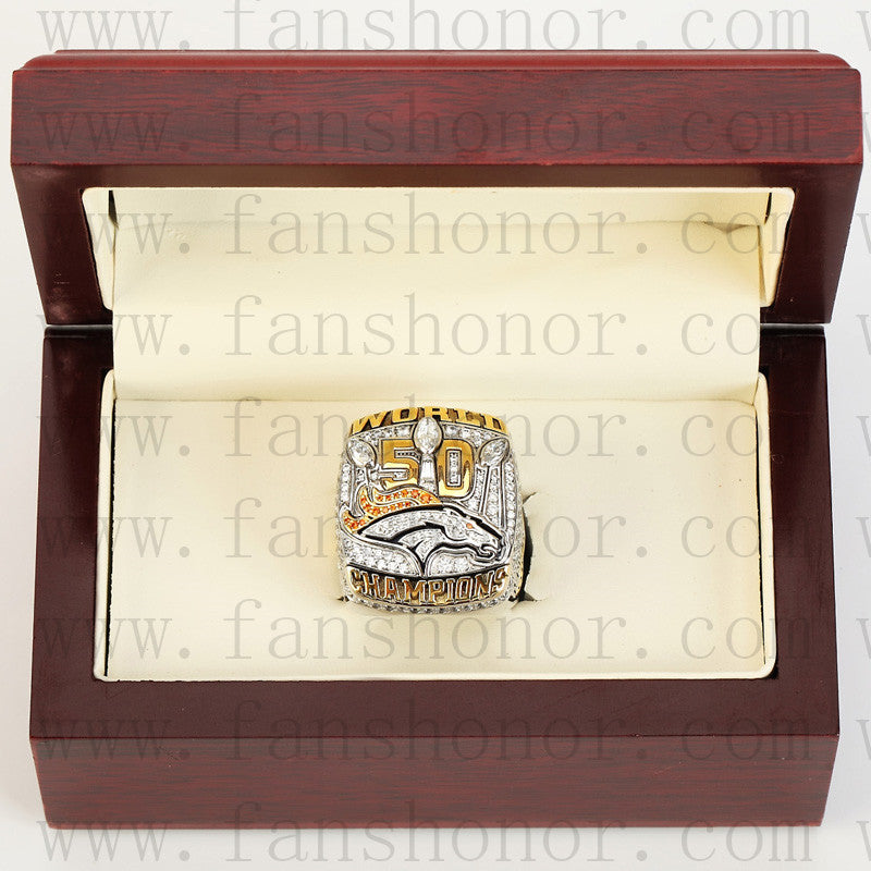 Customized Denver Broncos NFL 2015 Super Bowl 50 Fan Ring