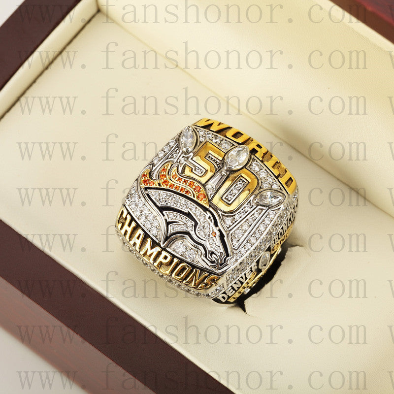 Customized Denver Broncos NFL 2015 Super Bowl 50 Fan Ring