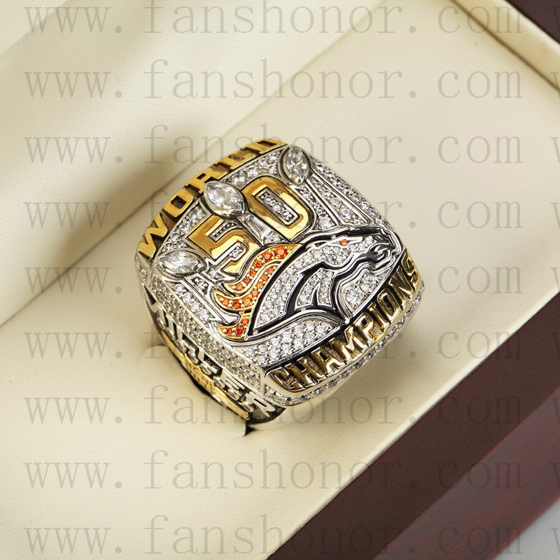 Customized Denver Broncos NFL 2015 Super Bowl 50 Fan Ring