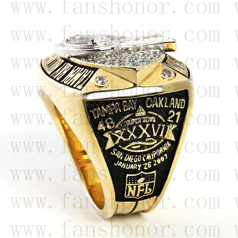 Customized Tampa Bay Buccaneers NFL 2002 Super Bowl XXXVII Championship Ring