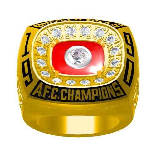 Custom 1990 Buffalo Bills American Football Championship Ring