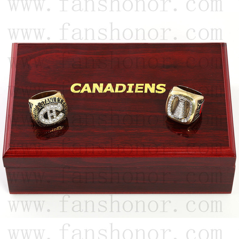 Customized Montreal Canadiens NHL Championship Rings Set Wooden Display Box Collections