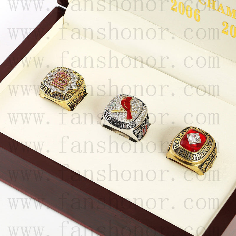 Customized St. Louis Cardinals MLB Championship Rings Set Wooden Display Box Collections