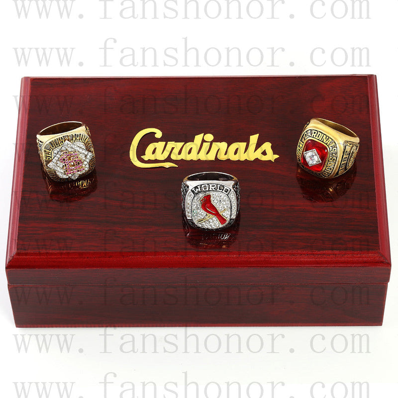 Customized St. Louis Cardinals MLB Championship Rings Set Wooden Display Box Collections