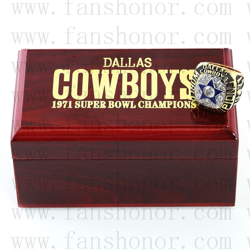 Customized Dallas Cowboys NFL 1971 Super Bowl VI Championship Ring