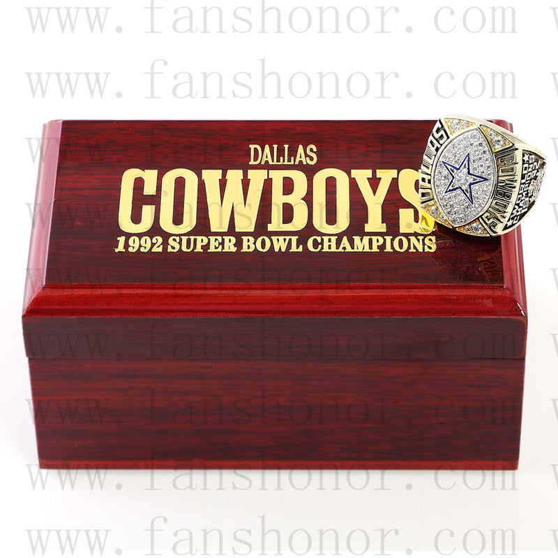 Customized Dallas Cowboys NFL 1992 Super Bowl XXVII Championship Ring