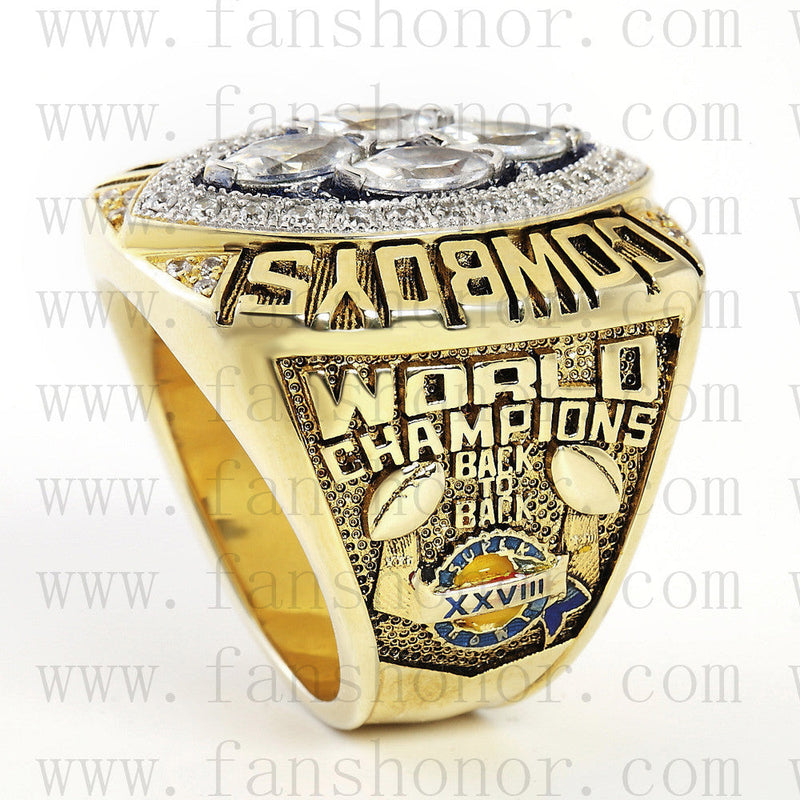 Customized Dallas Cowboys NFL 1993 Super Bowl XXVIII Championship Ring