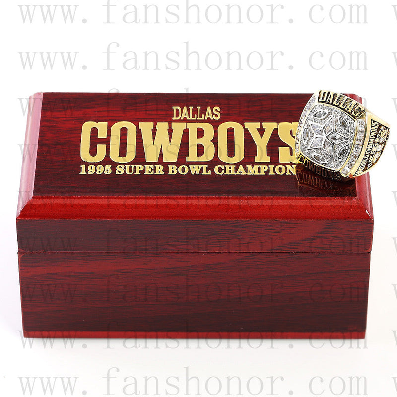 Customized Dallas Cowboys NFL 1995 Super Bowl XXX Championship Ring