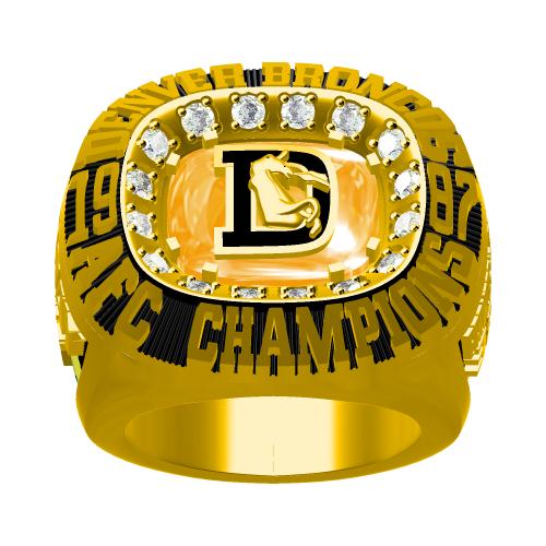 Custom 1987 Denver Broncos American Football Championship Ring