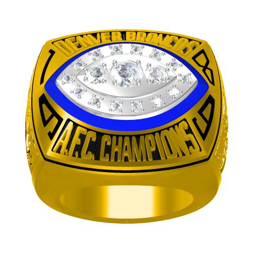 Custom 1989 Denver Broncos American Football Championship Ring