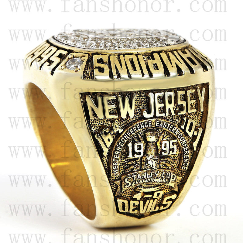 Customized NHL 1995 New Jersey Devils Stanley Cup Championship Ring