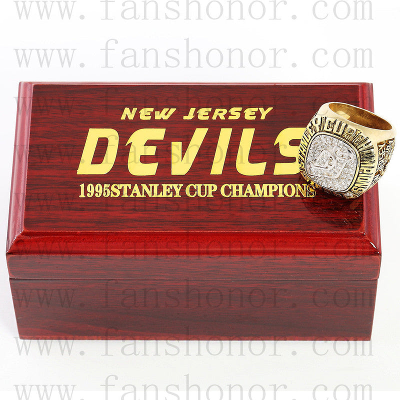 Customized NHL 1995 New Jersey Devils Stanley Cup Championship Ring