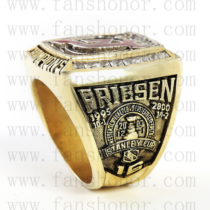 Customized NHL 2003 New Jersey Devils Stanley Cup Championship Ring