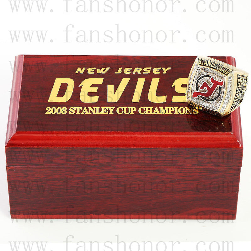 Customized NHL 2003 New Jersey Devils Stanley Cup Championship Ring