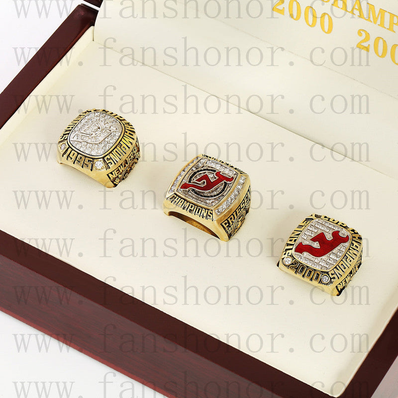 Customized New Jersey Devils NHL Championship Rings Set Wooden Display Box Collections