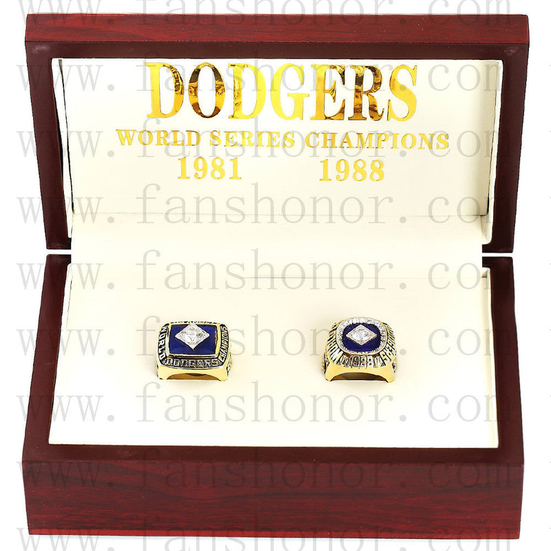 Customized Los Angeles Dodgers MLB Championship Rings Set Wooden Display Box Collections