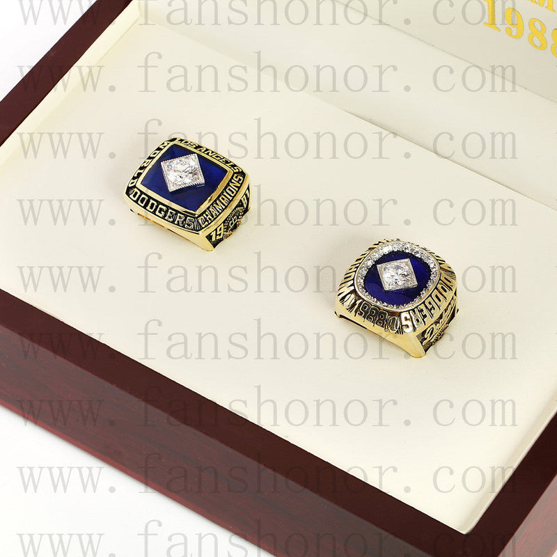 Customized Los Angeles Dodgers MLB Championship Rings Set Wooden Display Box Collections