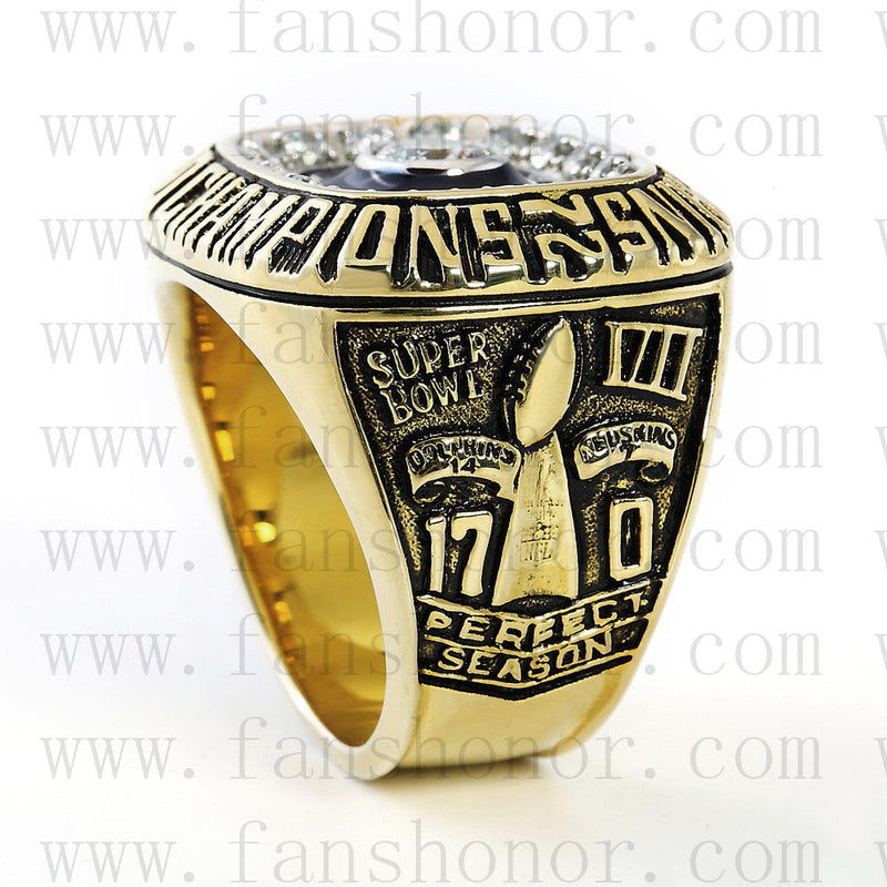 Customized Miami Dolphins NFL 1972 Super Bowl VII Championship Ring