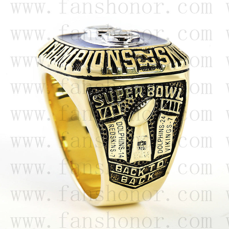 Customized Miami Dolphins NFL 1973 Super Bowl VIII Championship Ring