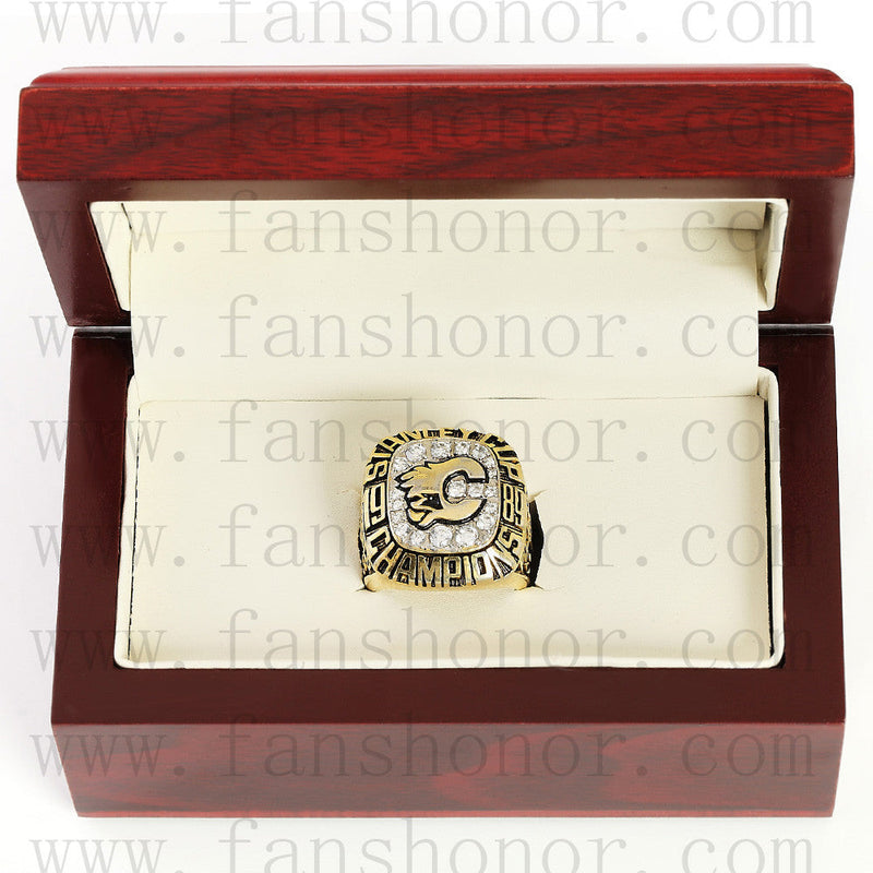 Customized NHL 1989 Calgary Flames Stanley Cup Championship Ring