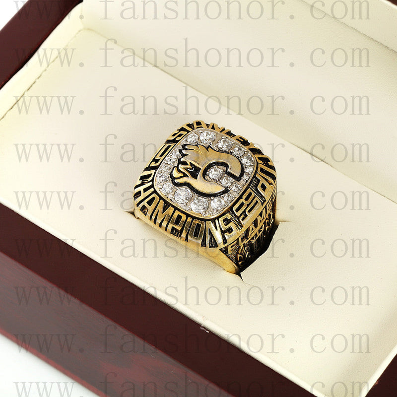 Customized NHL 1989 Calgary Flames Stanley Cup Championship Ring