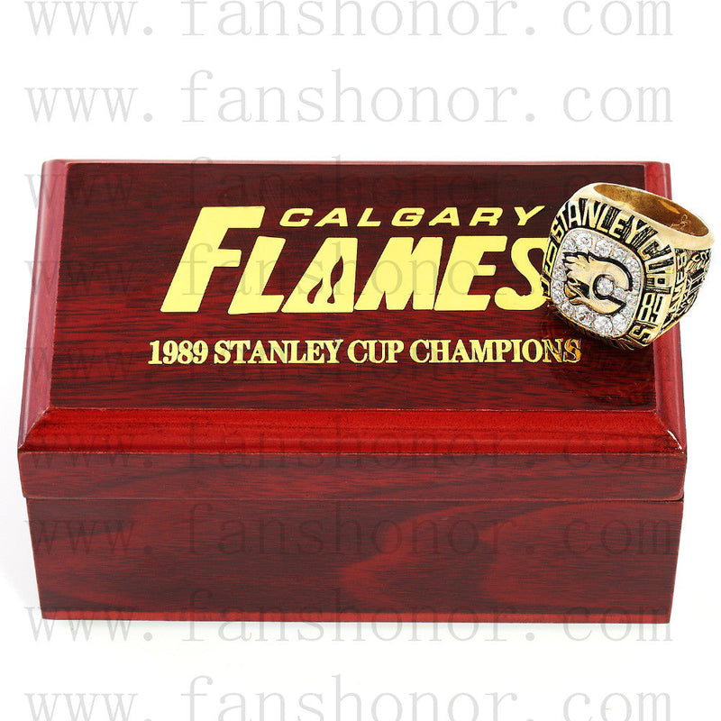 Customized NHL 1989 Calgary Flames Stanley Cup Championship Ring