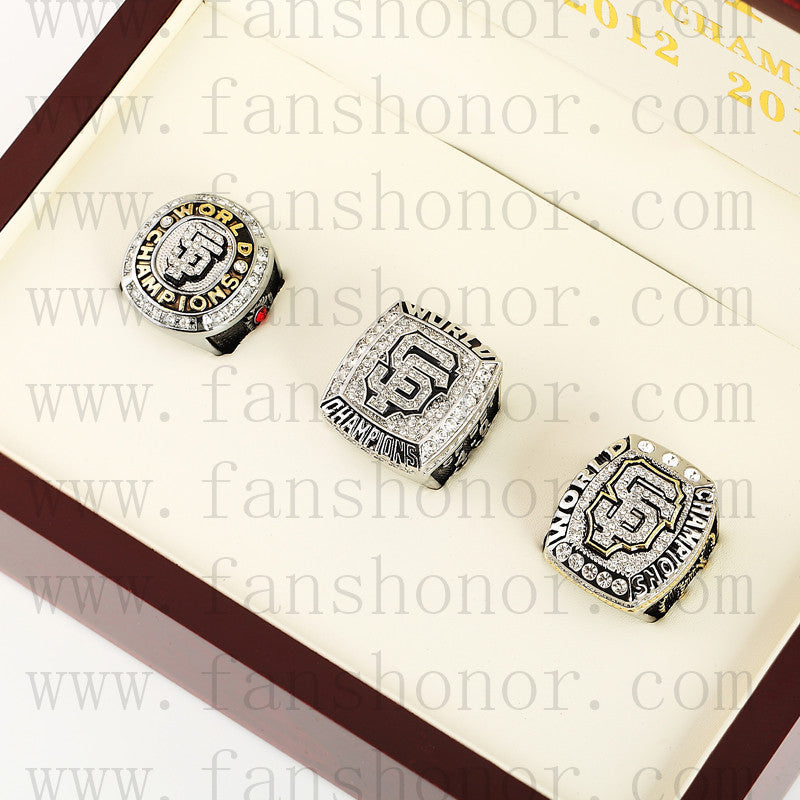 Customized San Francisco Giants MLB Championship Rings Set Wooden Display Box Collections