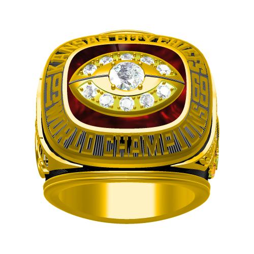 Custom Kansas City Chiefs 1969 NFL Super Bowl IV Championship Ring