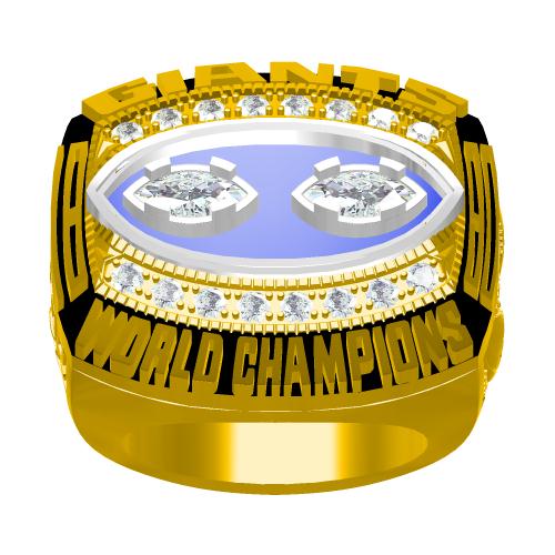 Custom New York Giants 1990 NFL Super Bowl XXV Championship Ring