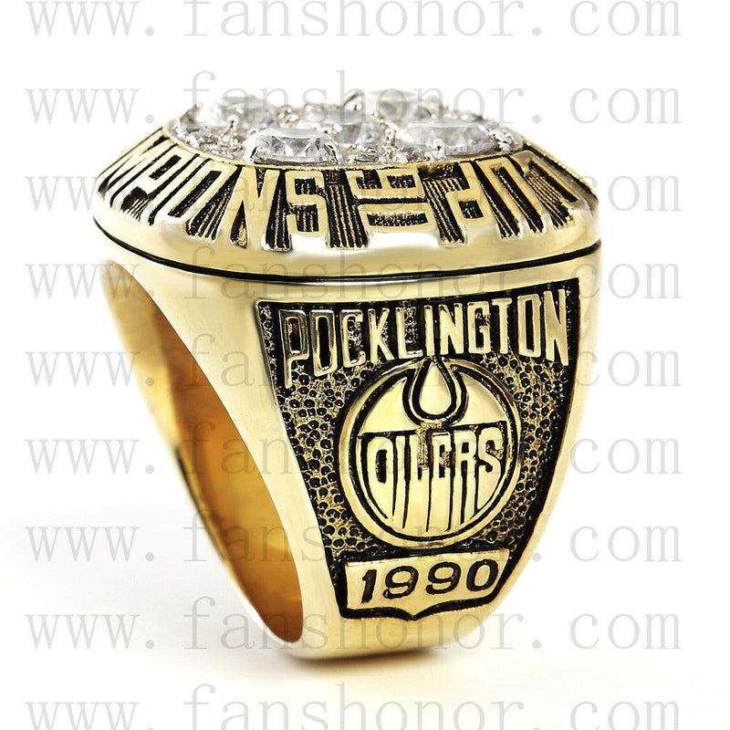 Customized NHL 1990 Edmonton Oilers Stanley Cup Championship Ring