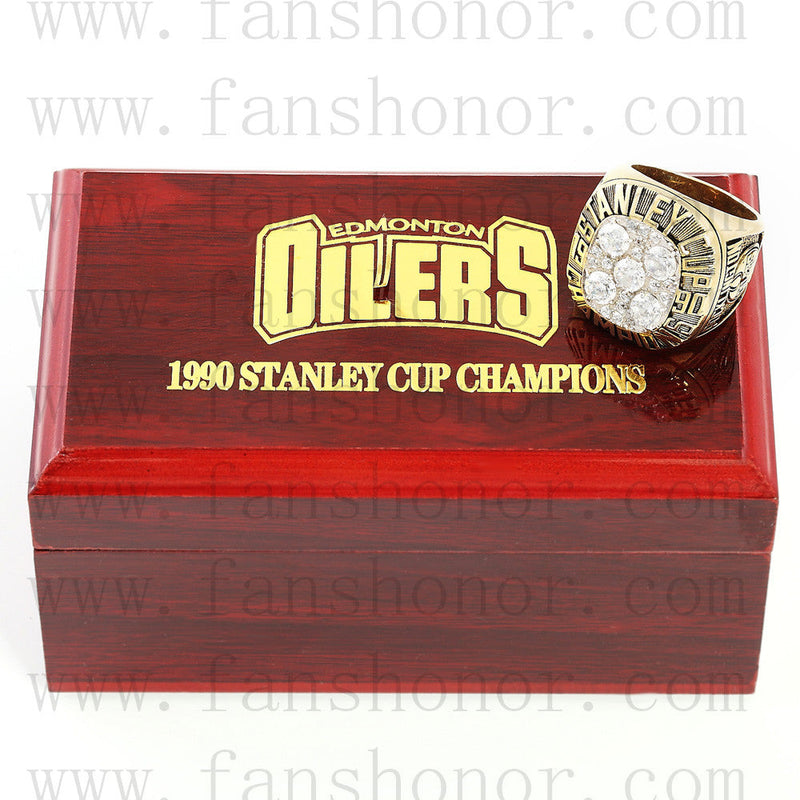 Customized NHL 1990 Edmonton Oilers Stanley Cup Championship Ring