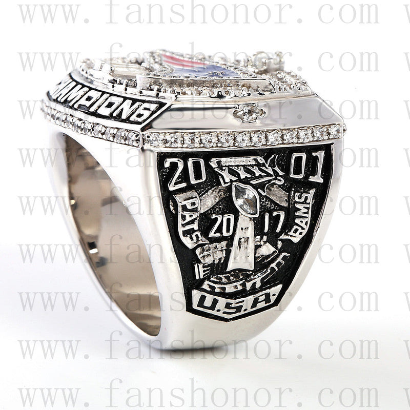 Customized New England Patriots NFL 2001 Super Bowl XXXVI Championship Ring