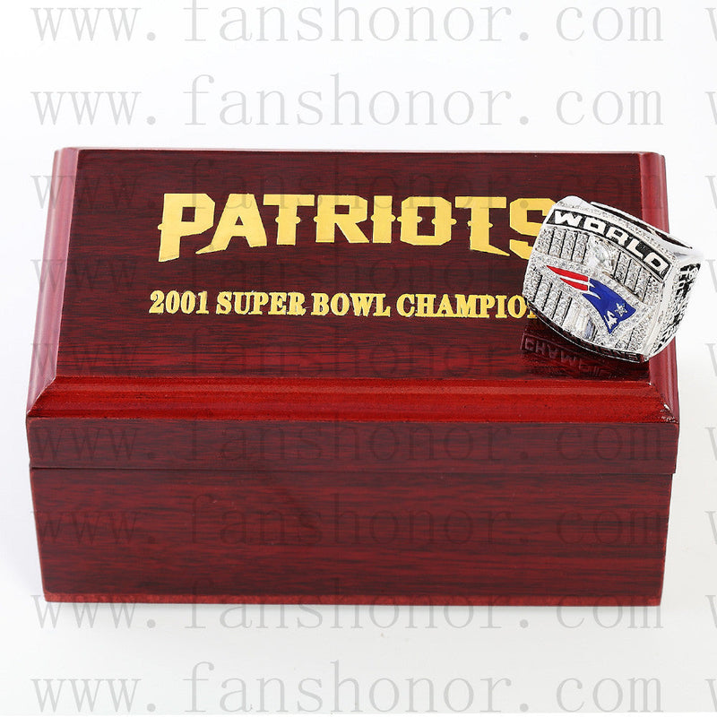 Customized New England Patriots NFL 2001 Super Bowl XXXVI Championship Ring