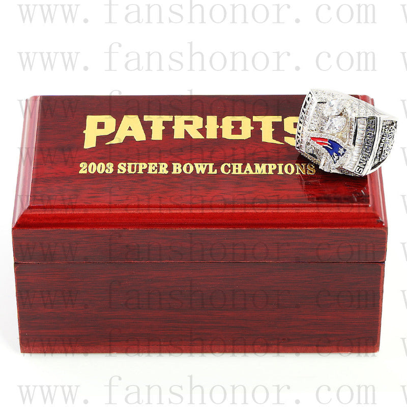 Customized New England Patriots NFL 2003 Super Bowl XXXVIII Championship Ring